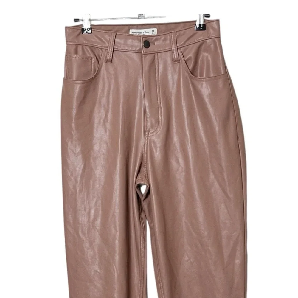 Abercrombie & Fitch 90s Curve Love Pants Size 28 Brown Faux Leather Night Out